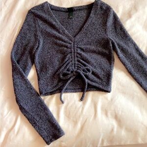 SUPER cute grey fuzzy cropped shirt! Wild Fable